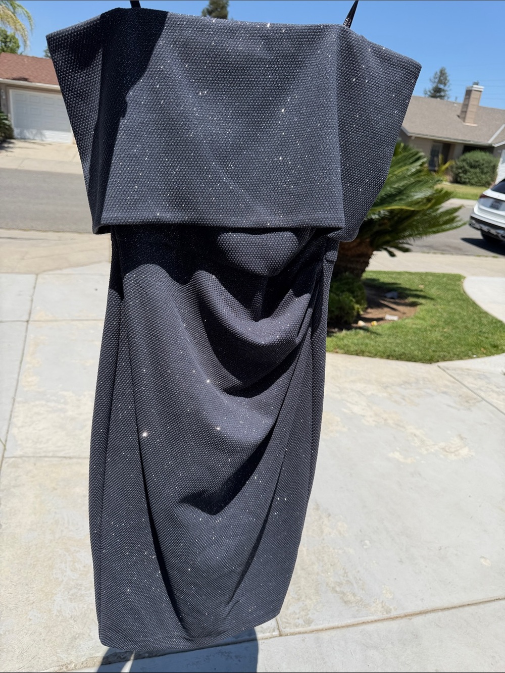 Vince Camuto dark grey Sparkle Strapless Dress